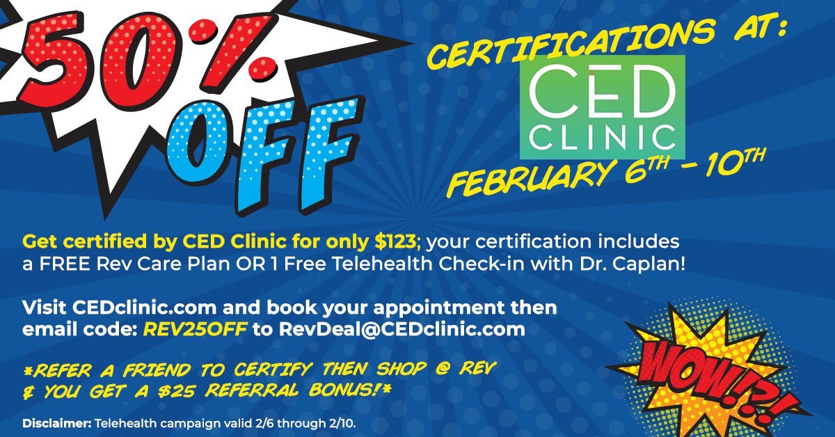 Save 50% Off Certifications at CED Clinic with Rev!