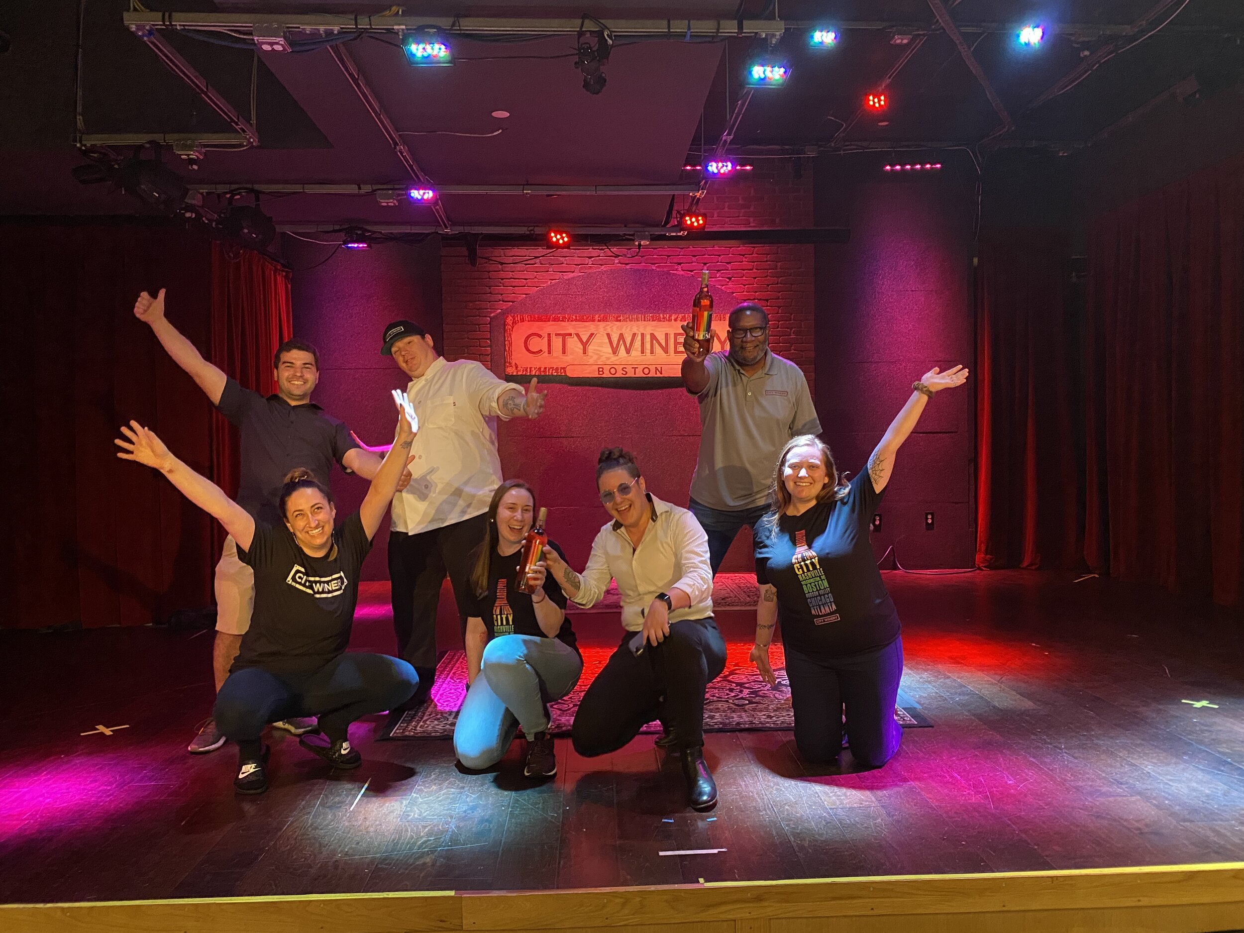  Picture: Ashlee Daggett (white button-down in the front) with staff   Credit: City Winery Boston / Beth Wittenstein 