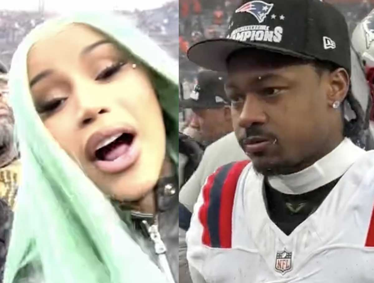 Cardi B blasted as she screams “we’re going to the Super Bowl” after boyfriend Stefon Diggs powers Patriots to victory