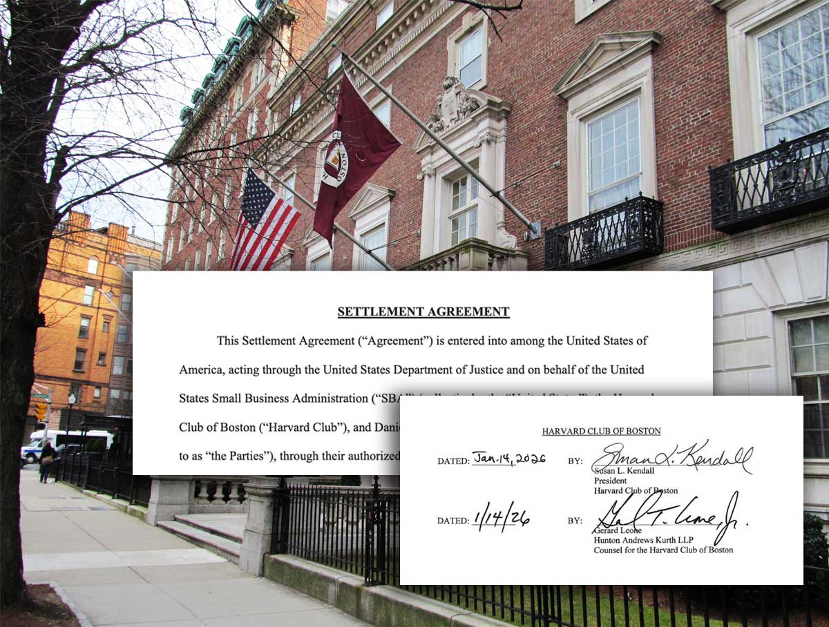Harvard Club of Boston Agrees to $2.4M Settlement Over PPP Loan Fraud