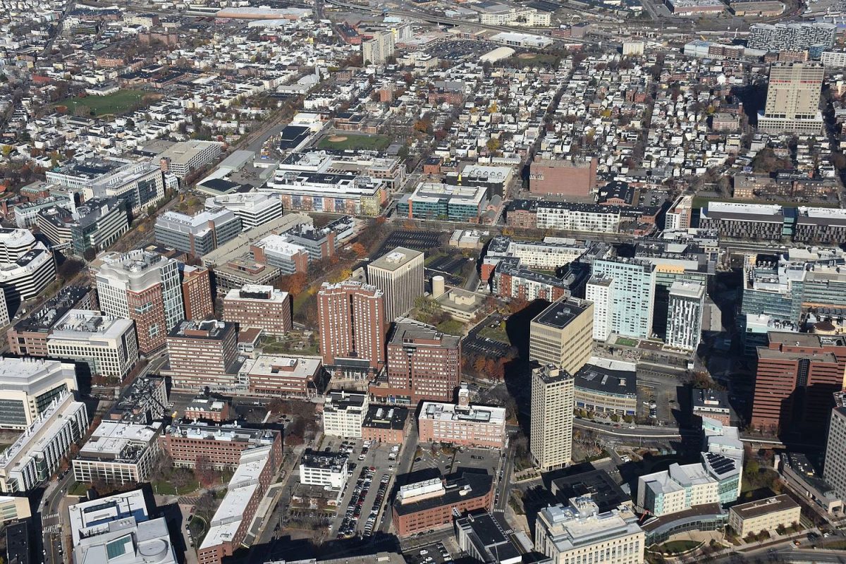 Aerial view of Kendall Square in Cambridge