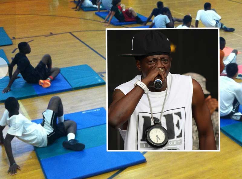 Flavor Flav shows up for Cambridge kids with a full drop of sports gear